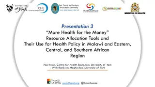 Health Economics Research for Resource Allocation in Health Policy