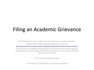 Academic Grievance Filing and Resolution Procedures at Missouri S&T