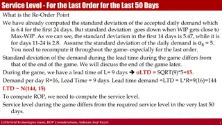 Re-Order Point Calculation Based on Demand Variability