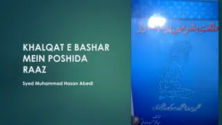 Secrets Revealed in Khalqat e Bashar Mein Poshida Raaz by Syed Muhammad Hasan Abedi