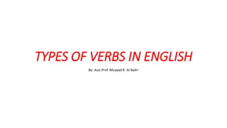 Types of Verbs in English and Their Categories