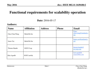 IEEE 802.11-16/0448r2 Functional Requirements for Scalability Operation