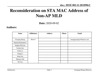 IEEE 802.11-20/1890r2 Reconsideration on STA MAC Address of Non-AP MLD