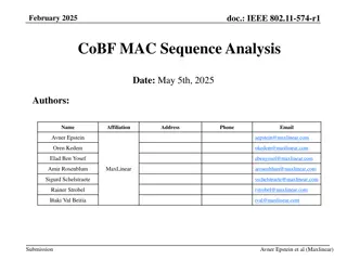 IEEE 802.11-574-r1 CoBF MAC Sequence Analysis