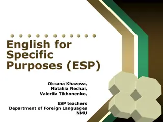 Effective ESP Approaches for English Language Learners
