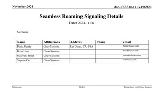 Seamless Roaming Signaling Details for IEEE 802.11-24 Network