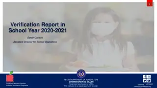 School Year 2020-2021 Verification Report Overview
