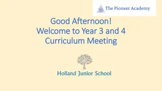 Junior School Curriculum Meeting and Activities Overview