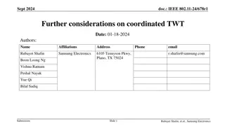 Key Considerations in Coordinated TWT for IEEE 802.11-24/678r1