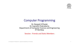 IIT Bombay Computer Programming Lecture on Friend Functions