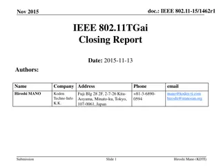 IEEE 802.11 TGai Meeting Closing Report Nov 2015