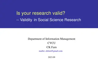 Understanding Validity in Social Science Research