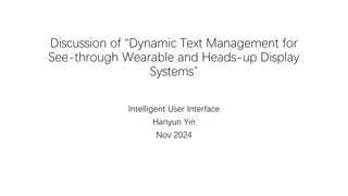 Cutting-edge Research on Dynamic Text Management in Wearable AR and HUD Systems