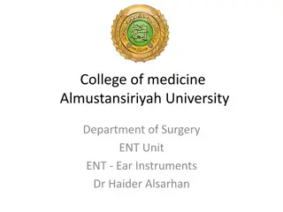 ENT Ear Instruments for Detailed Visualization and Foreign Body Removal