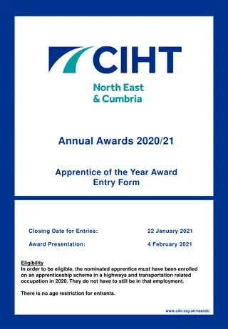 2020/21 CIHT North East & Cumbria Region Apprentice of the Year Award Entry