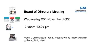 Board of Directors Meeting - November 30th, 2022 Agenda and Reports Revealed