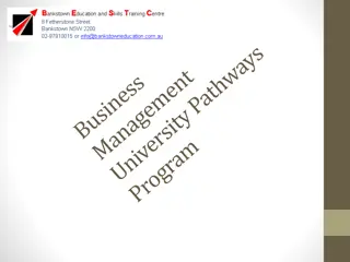 University Pathway Program in Business Management