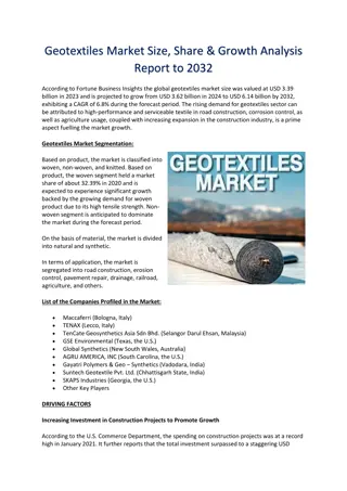 Geotextiles Market Size, Overview, Trends & Forecast 2032