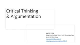 Developing Critical Thinking and Argumentation Skills