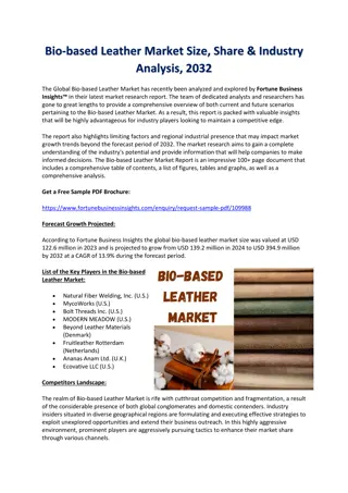 Bio-based Leather Market Size, Share & Industry Analysis, 2024–2032