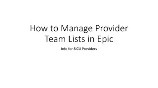 Managing Provider Team Lists in Epic for SICU Providers