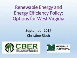 Renewable Energy Policy Options & Status in West Virginia 2017