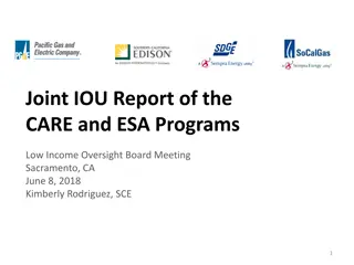 CARE and ESA Programs Oversight Report - June 2018 Sacramento Meeting