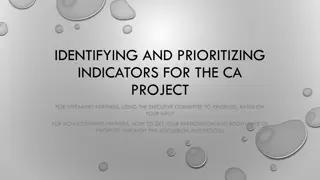 Prioritizing CA Project Indicators for StreamNet Partners