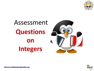 Integer Operations and Properties Assessment Questions