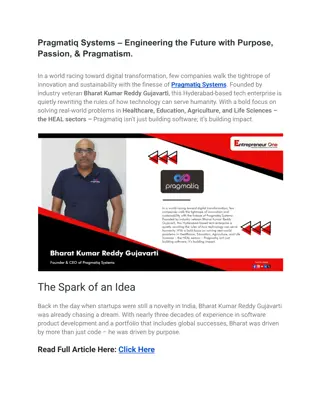 Pragmatiq Systems – Engineering the Future with Purpose, Passion, & Pragmatism.