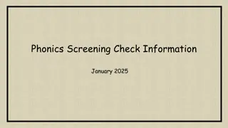 Effective Phonics Screening Check Information and Guidelines