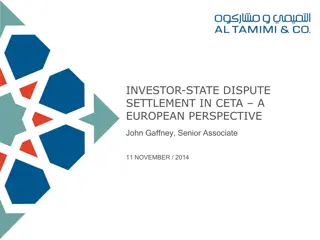 European Perspective on Investor-State Dispute Settlement in CETA