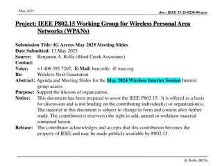 IEEE Wireless Personal Area Network IG Access Meeting Slides 2025
