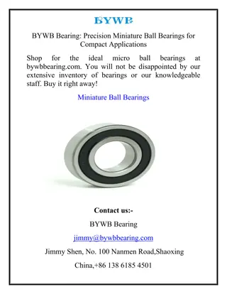 BYWB Bearing Precision Miniature Ball Bearings for Compact Applications