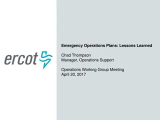 Emergency Operations Plans Coordination and Lessons Learned