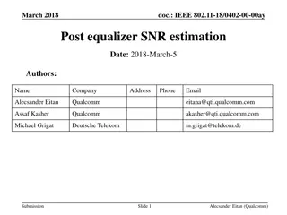 Post Equalizer SNR Estimation in TDD Operation