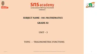 Trigonometric Functions and Ratios in Mathematics Grade XI Unit 3