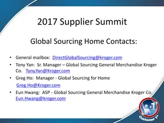 Kroger Global Sourcing Guidelines for Product Inspection and Vendor Options