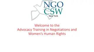 Advocacy Training in Negotiations and Women's Human Rights Overview