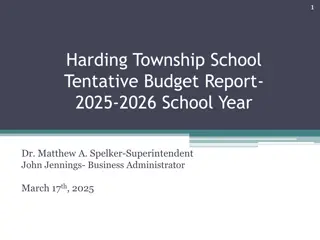 Harding Township School 2025-2026 Budget Report Overview
