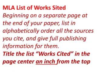 Creating MLA List of Works Cited for Academic Papers