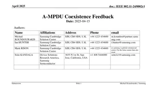 Proposal for Enhancing A-MPDU Coexistence Feedback in IEEE 802.11-24