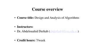 Design and Analysis of Algorithms Course Overview