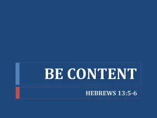 Finding Contentment in God's Promises and Daily Care