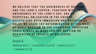 Understanding Ordinances of Baptism, Lord's Supper, and Sabbath Observance