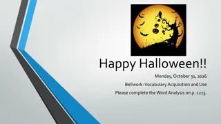 Vocabulary Analysis and Classwork Assignments for October 31 - November 2, 2016