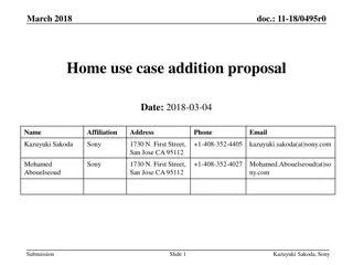 March 2018 Proposal for 802.11ay Home Use Case Addition