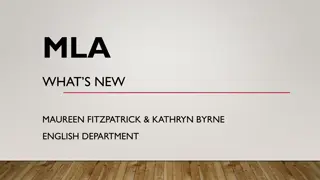 MLA Citation Updates and Changes for English Department