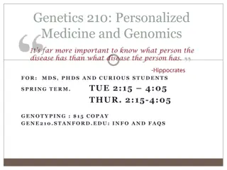 Personalized Medicine and Genomics Course Overview at Stanford