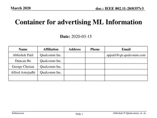 Efficient Advertisement and Setup of ML Information in Wireless Networks